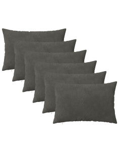 Federa 6 pcs HEERLEN Grigio Scuro 40 x 60 cm Velluto