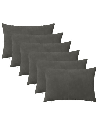Federa 6 pcs HEERLEN Grigio Scuro 40 x 60 cm Velluto