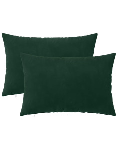 Federa 2 pcs HEERLEN Verde Scuro 40 x 60 cm Velluto