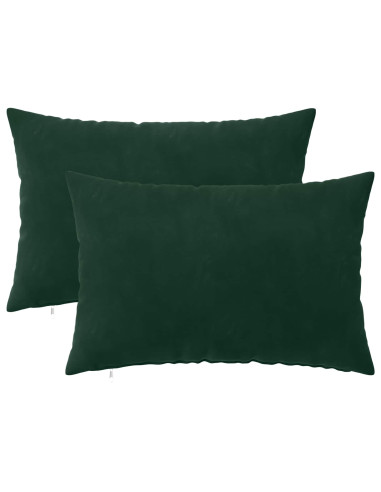Federa 2 pcs HEERLEN Verde Scuro 40 x 60 cm Velluto