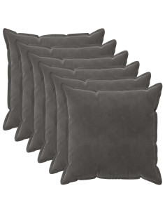 Federa 6 pcs HOUTEN Grigio Scuro 55 x 55 cm Velluto