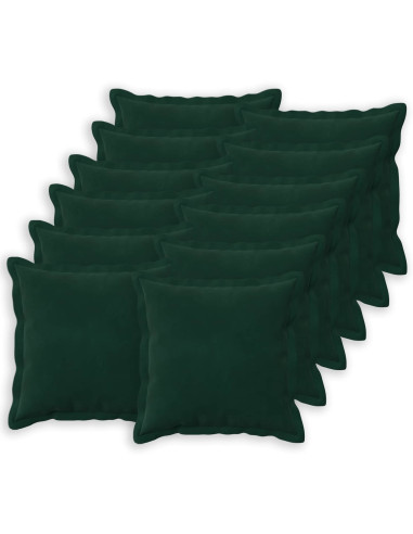 Federa 12 pcs HOUTEN Verde Scuro 40 x 40 cm Velluto