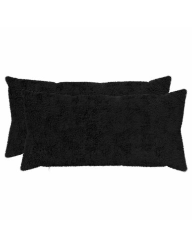 Federa 2 pz HEERLEN Nero 40 x 80 cm Pelliccia di Coniglio Finta