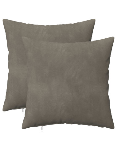Federa 2 pcs HEERLEN Grigio Chiaro 45 x 45 cm Velluto