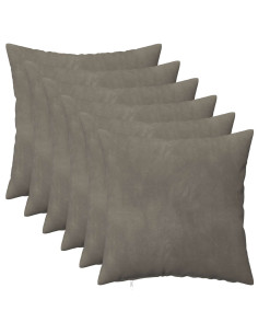Federa 6 pcs HEERLEN Grigio Chiaro 45 x 45 cm Velluto