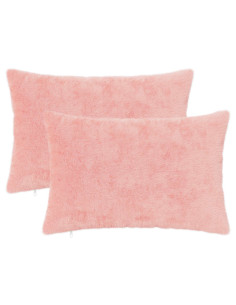 Federa 2 pz HEERLEN Rosa 50 x 75 cm Pelliccia di Coniglio Finta