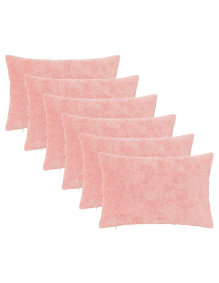 Federa 6 pz HEERLEN Rosa 50 x 75 cm Pelliccia di Coniglio Finta