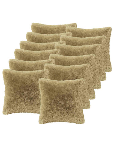 Federa 12 pcs HEERLEN Verde chiaro 50 x 50 cm Fleece PV