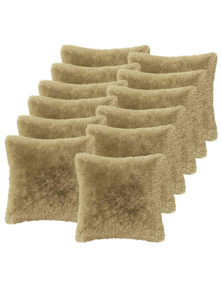 Federa 12 pcs HEERLEN Verde chiaro 50 x 50 cm Fleece PV