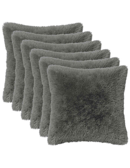 Federa 6 pcs HEERLEN Grigio Chiaro 50 x 50 cm Fleece PV