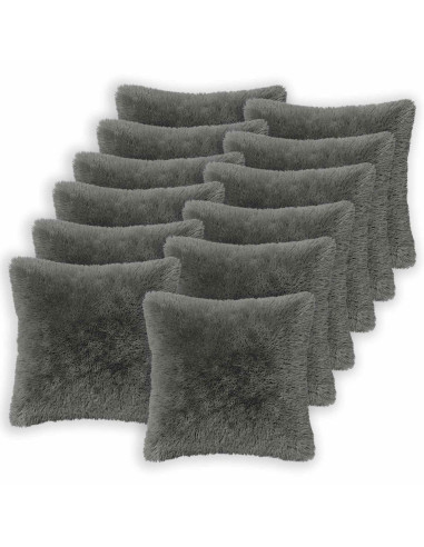 Federa 12 pcs HEERLEN Grigio Chiaro 50 x 50 cm Fleece PV