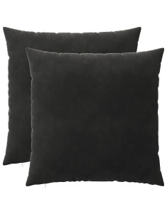 Federa 2 pcs HEERLEN Nero 65 x 65 cm Velluto