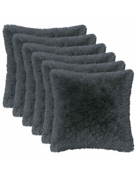 Federa 6 pcs HEERLEN Antracite 50 x 50 cm Fleece PV