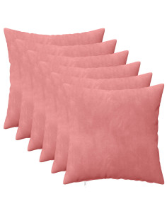 Federa 6 pcs HEERLEN Rosa 50 x 50 cm Velluto