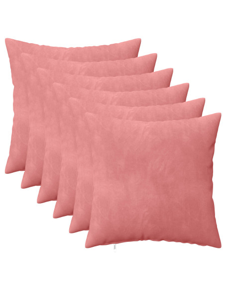 Federa 6 pcs HEERLEN Rosa 50 x 50 cm Velluto