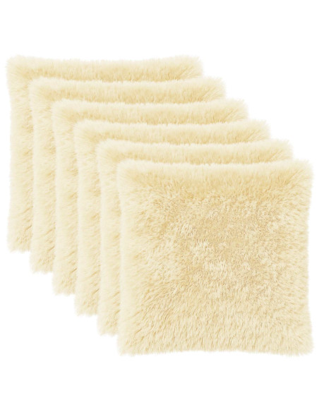 Federa 6 pcs HEERLEN Crema 65 x 65 cm Fleece PV
