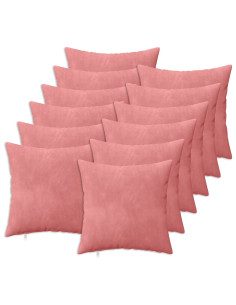 Federa 12 pcs HEERLEN Rosa 50 x 50 cm Velluto