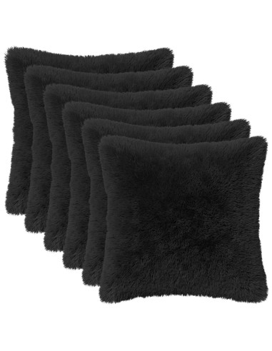 Federa 6 pcs HEERLEN Nero 50 x 50 cm Fleece PV