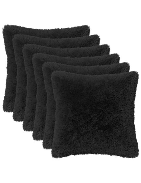 Federa 6 pcs HEERLEN Nero 50 x 50 cm Fleece PV