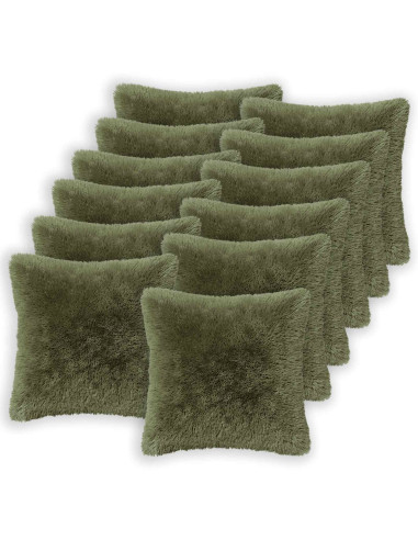 Federa 12 pcs HEERLEN Verde 50 x 50 cm Fleece PV