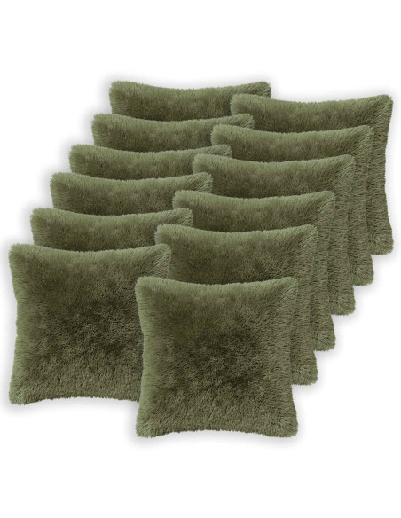 Federa 12 pcs HEERLEN Verde 50 x 50 cm Fleece PV