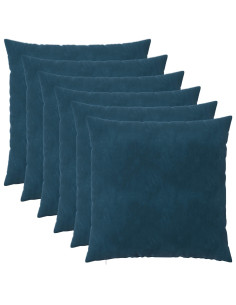 Federa 6 pcs HEERLEN Blu 55 x 55 cm Velluto