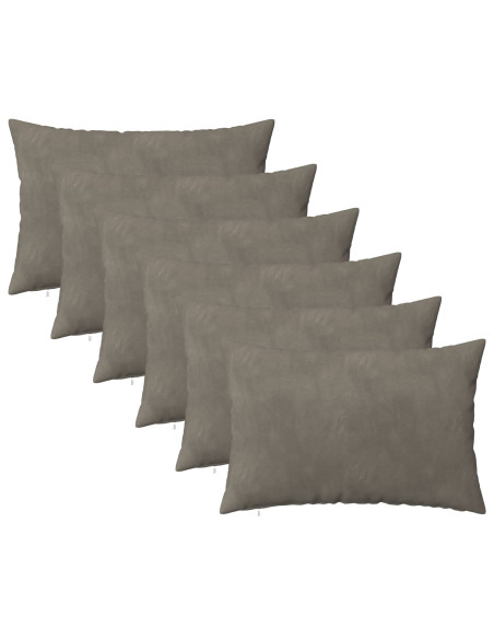 Federa 6 pcs HEERLEN Grigio Chiaro 50 x 75 cm Velluto