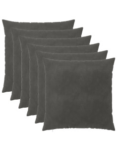 Federa 6 pcs HEERLEN Grigio Scuro 55 x 55 cm Velluto