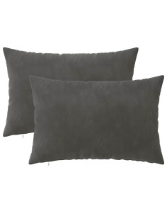 Federa 2 pcs HEERLEN Grigio Scuro 50 x 75 cm Velluto