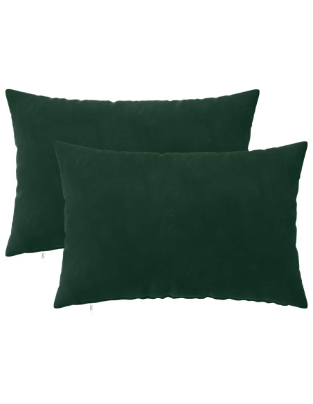 Federa 2 pcs HEERLEN Verde Scuro 50 x 75 cm Velluto