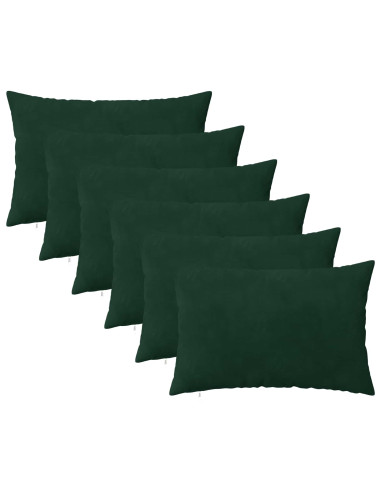 Federa 6 pcs HEERLEN Verde Scuro 50 x 75 cm Velluto