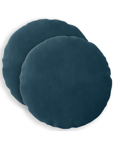 Federa 2 pcs HEERLEN Blu Ø 60 cm Velluto