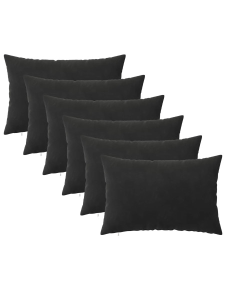 Federa 6 pcs HEERLEN Nero 50 x 75 cm Velluto