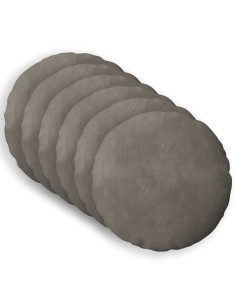 Federa 6 pcs HEERLEN Grigio Chiaro Ø 60 cm Velluto