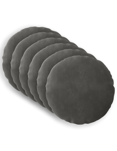 Federa 6 pcs HEERLEN Grigio Scuro Ø 60 cm Velluto