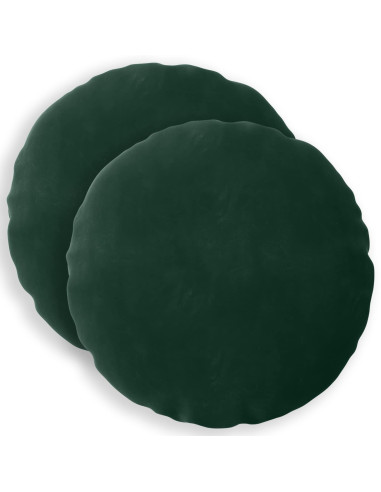 Federa 2 pcs HEERLEN Verde Scuro Ø 60 cm Velluto
