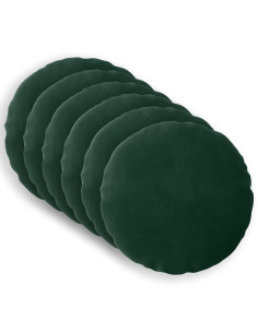 Federa 6 pcs HEERLEN Verde Scuro Ø 60 cm Velluto