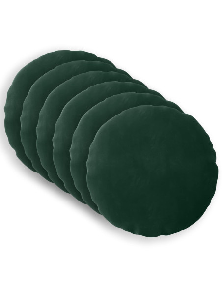 Federa 6 pcs HEERLEN Verde Scuro Ø 60 cm Velluto