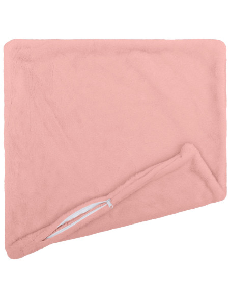 Federa 2 pz HEERLEN Rosa 65 x 65 cm Pelliccia di Coniglio Finta