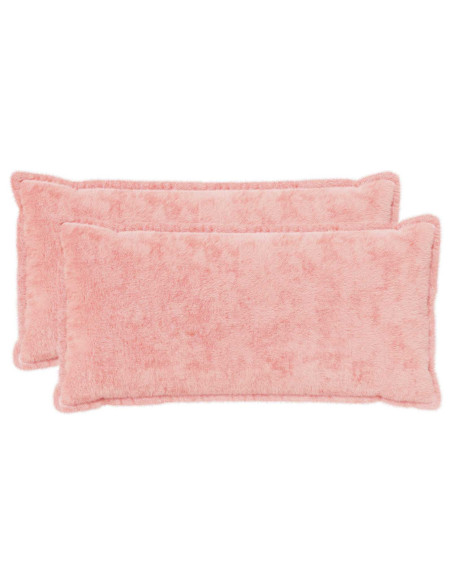 Federa 2 pz HOUTEN Rosa 40 x 80 cm Pelliccia di Coniglio Finta