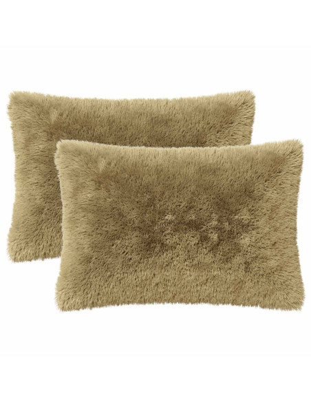 Federa 2 pcs HEERLEN Verde chiaro 50 x 70 cm Fleece PV