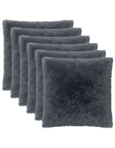 Federa 6 pcs HEERLEN Antracite 55 x 55 cm Fleece PV