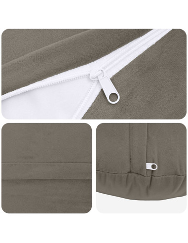 Federa 2 pcs HEERLEN Grigio Chiaro Ø 60 cm Velluto