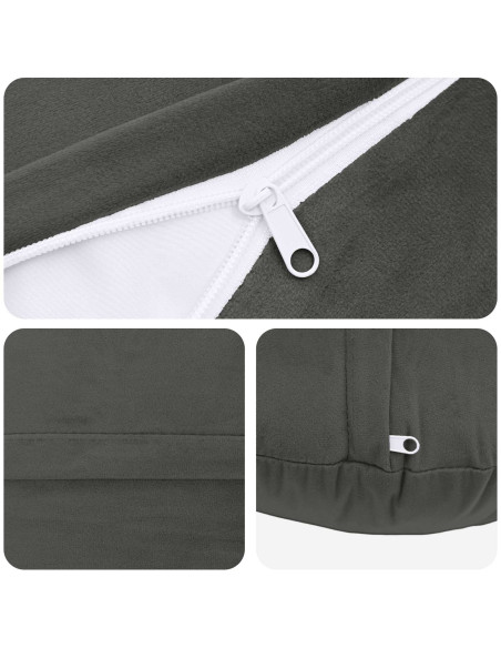 Federa 6 pcs HEERLEN Grigio Scuro Ø 60 cm Velluto