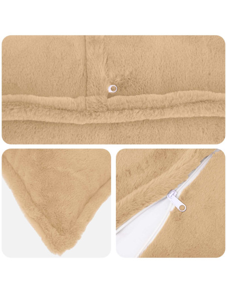 Federa 2 pz HOUTEN Crema 40 x 80 cm Pelliccia di Coniglio Finta