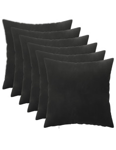 Federa 6 pcs HEERLEN Nero 35 x 35 cm Velluto