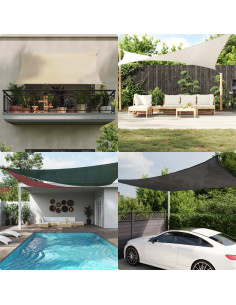 Vela Parasole 160 g/m² Verde Scuro 2x4 m in HDPE