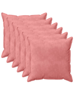 Federa 6 pcs HOUTEN Rosa 60 x 60 cm Velluto