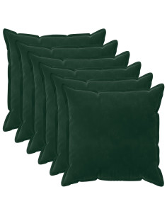 Federa 6 pcs HOUTEN Verde Scuro 60 x 60 cm Velluto