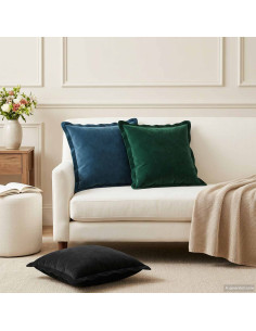 Federa 6 pcs HOUTEN Verde Scuro 40 x 40 cm Velluto